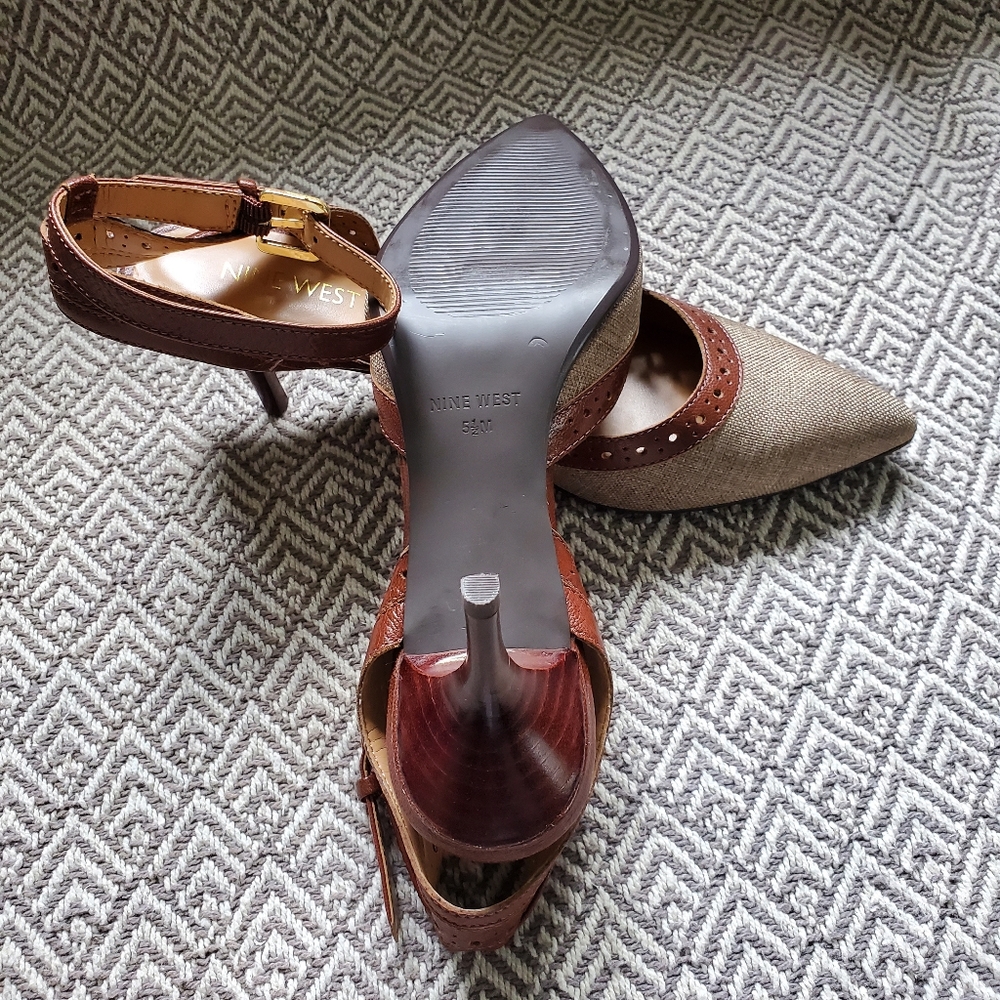 Nine West Ankle Strap Leather Heel - Picture 8 of 11